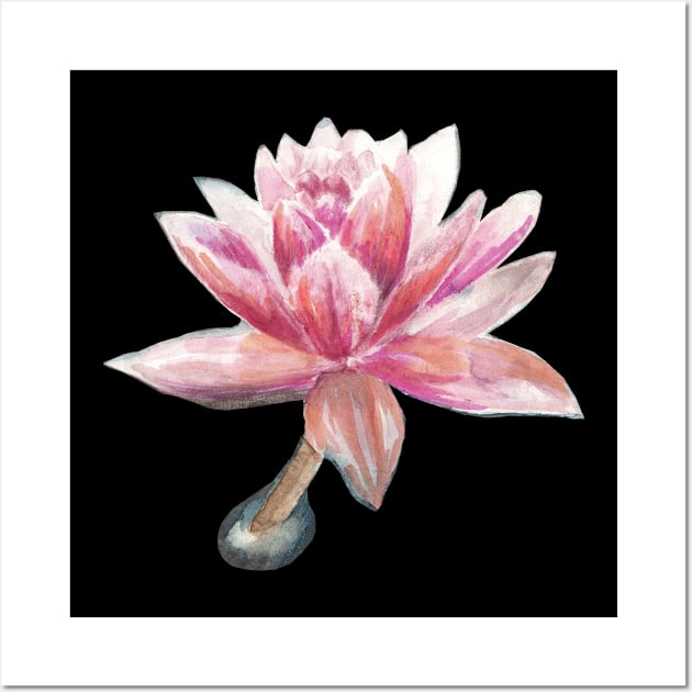 Flamingo Lotus Flower Wall Art by Miriam Steinau